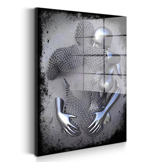 Abstract Metallfiguren Love Körper Acrylglasbild Wandbild Bild Wanddeko Wohnzimmer XL