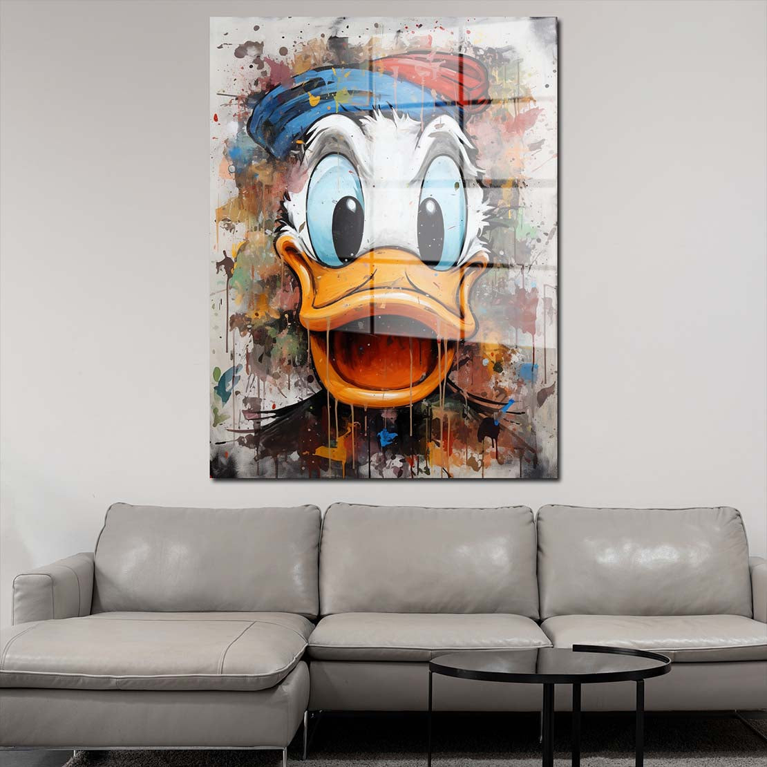 Abstrakt Duck Porträt Acrylglasbild Wandbild Bild Wanddeko Wohnzimmer XL