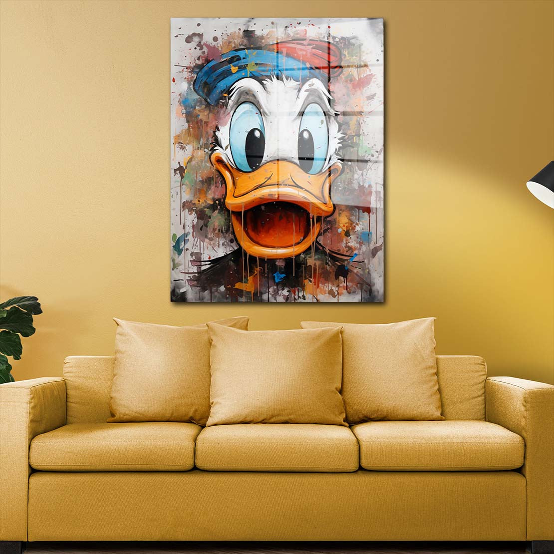 Abstrakt Duck Porträt Acrylglasbild Wandbild Bild Wanddeko Wohnzimmer XL