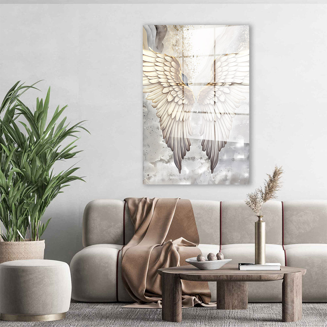 Abstrakt Engelsflügel Acrylglasbild Wandbild Bild Wanddeko Wohnzimmer XL