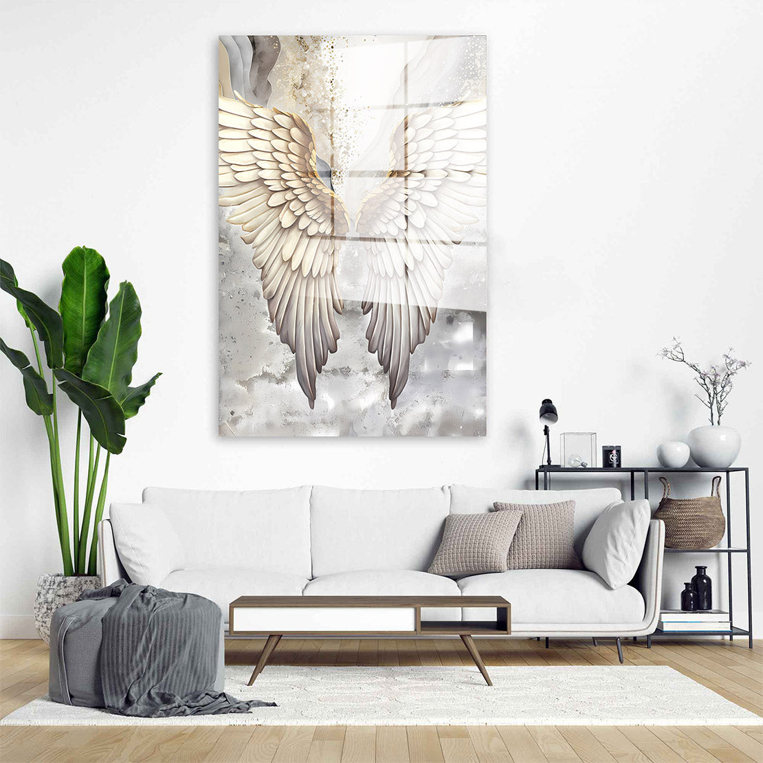Abstrakt Engelsflügel Acrylglasbild Wandbild Bild Wanddeko Wohnzimmer XL