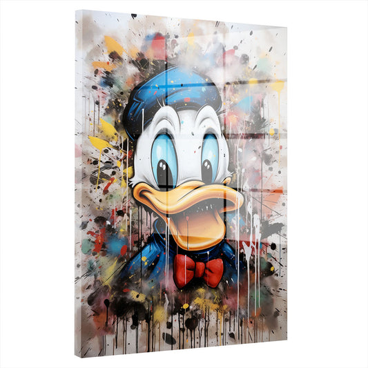 Abstrakt Pop Art Duck Portrait Acrylglasbild Wandbild Bild Wanddeko Wohnzimmer XL