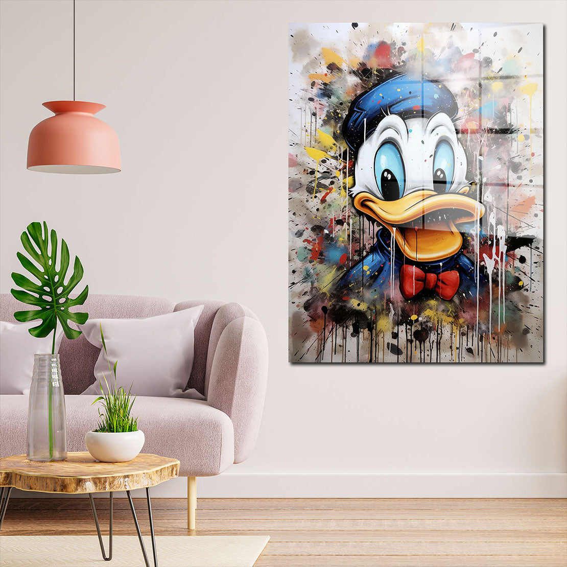 Abstrakt Pop Art Duck Portrait Acrylglasbild Wandbild Bild Wanddeko Wohnzimmer XL