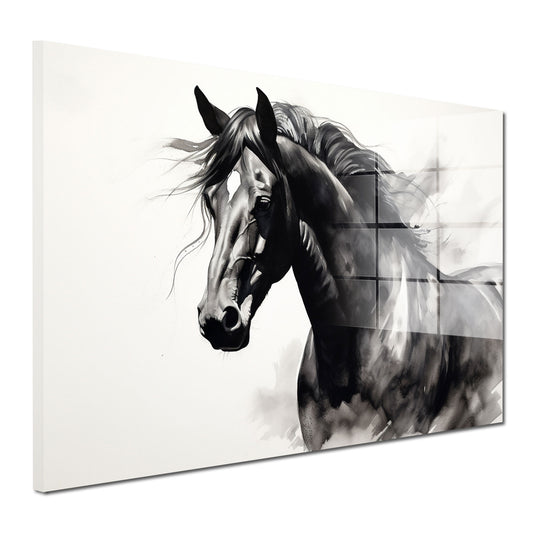 Abstrakt schönes Pferd Acrylglasbild Wandbild Bild Wanddeko Wohnzimmer XL