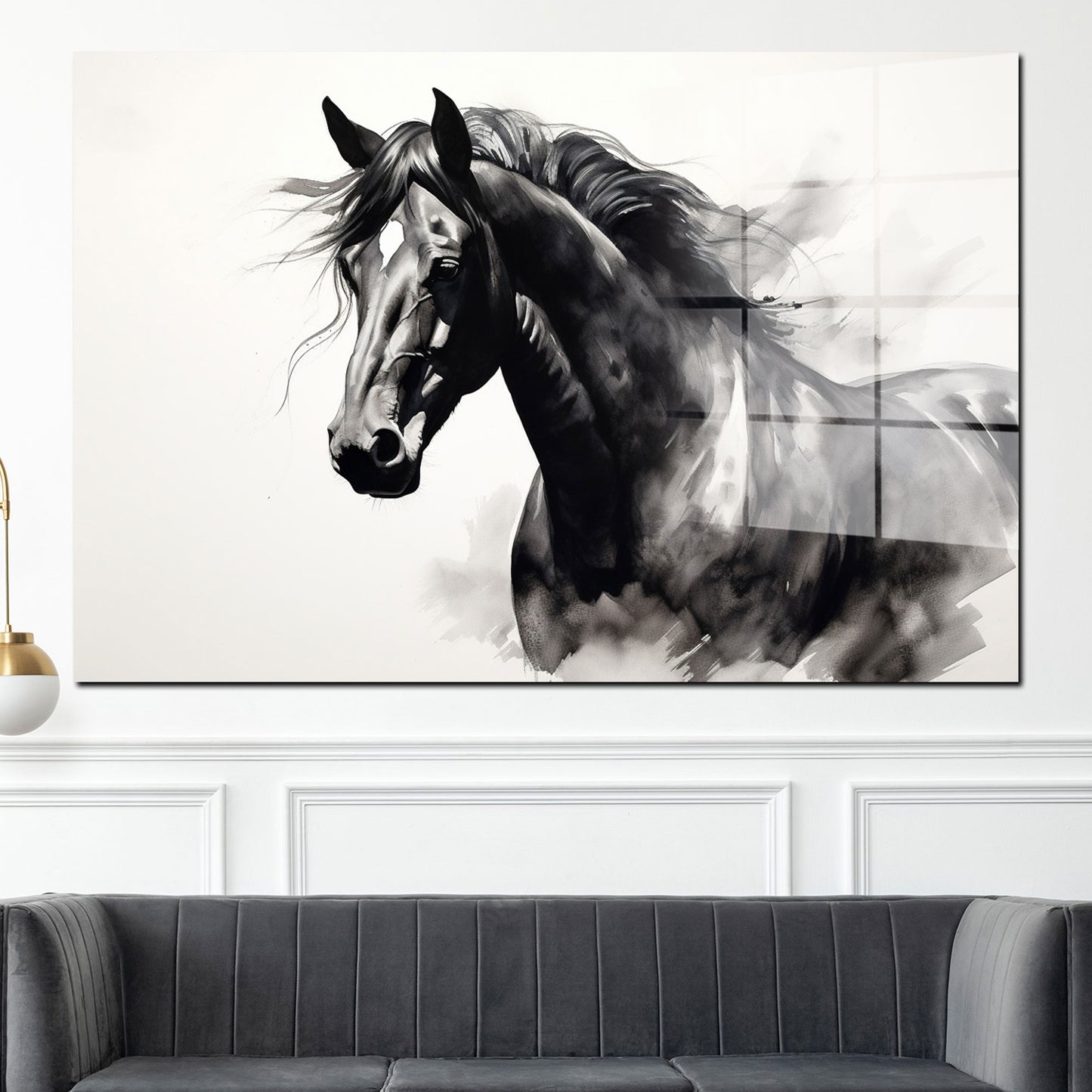 Abstrakt schönes Pferd Acrylglasbild Wandbild Bild Wanddeko Wohnzimmer XL