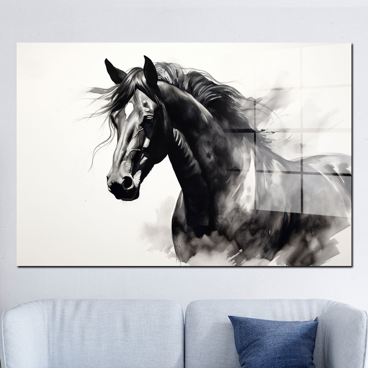 Abstrakt schönes Pferd Acrylglasbild Wandbild Bild Wanddeko Wohnzimmer XL