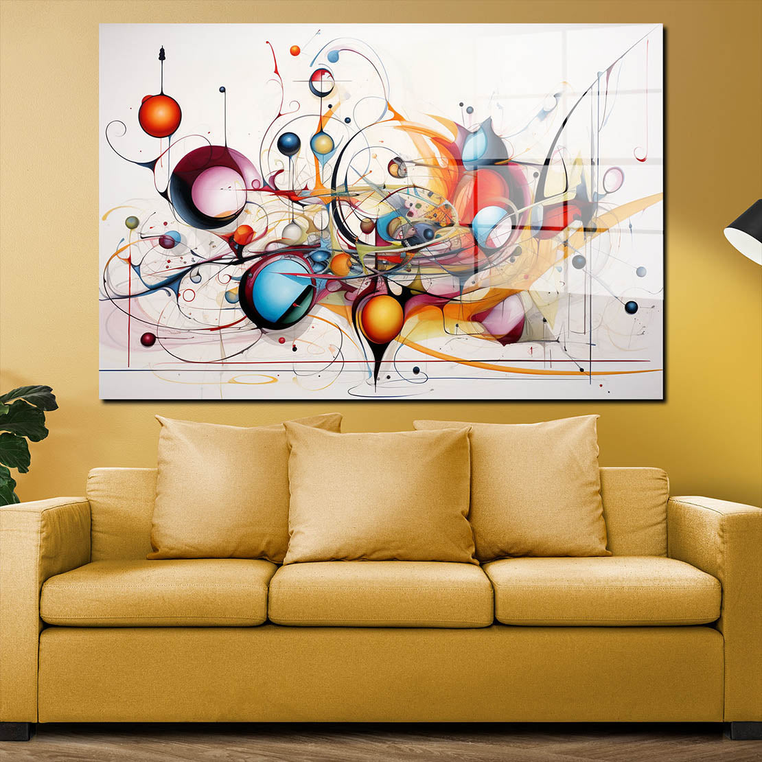 Abstrakte Linien Kunst Acrylglasbild Wandbild Bild Wanddeko Wohnzimmer XL