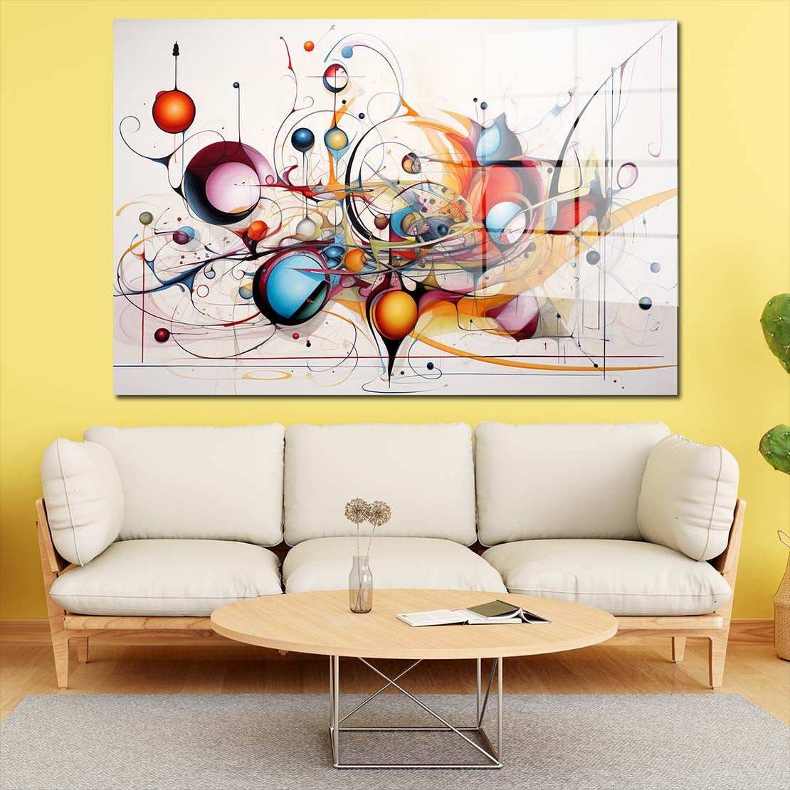 Abstrakte Linien Kunst Acrylglasbild Wandbild Bild Wanddeko Wohnzimmer XL