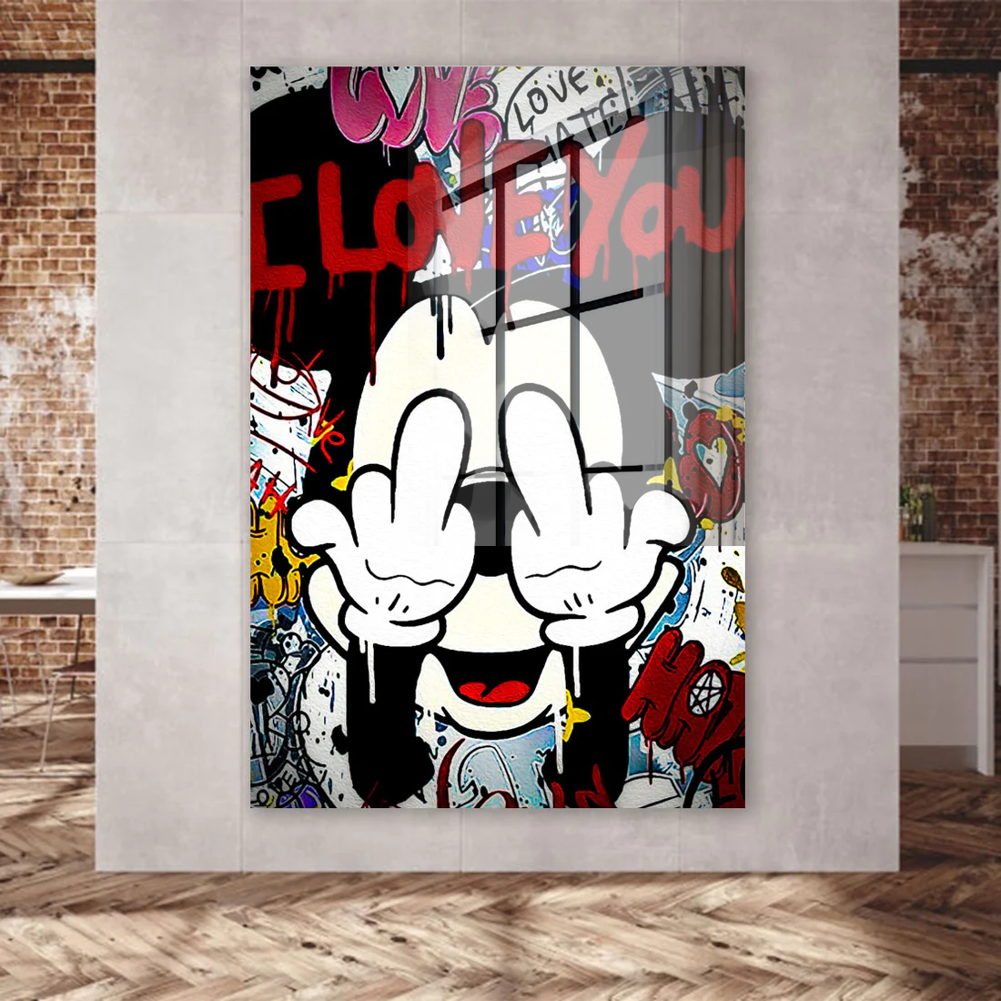 Pop Art Mickey Acrylglasbild Wandbild Bild Wanddeko Wohnzimmer XL