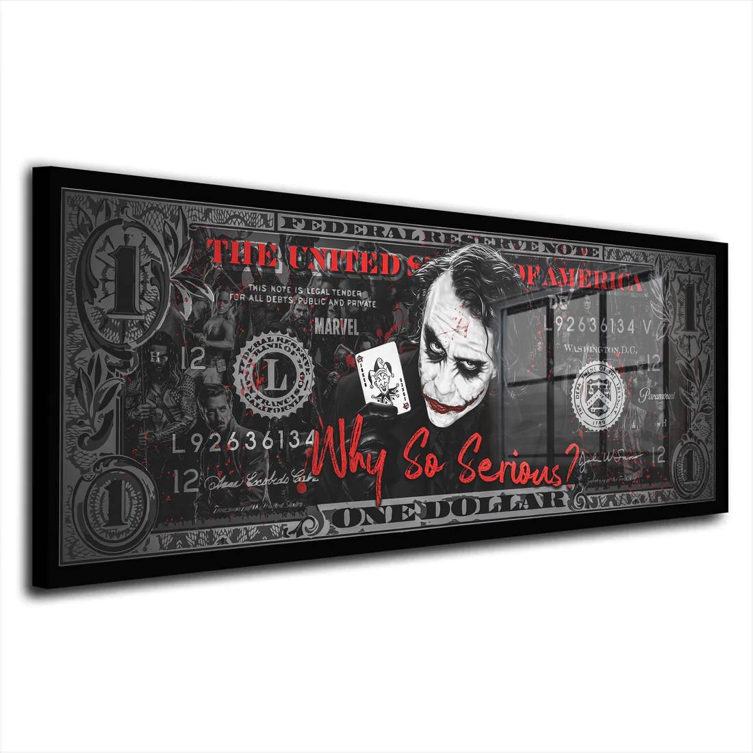 Joker Dollar Zitat Acrylglasbild Wandbild Bild Wanddeko Wohnzimmer XL Pop Art Comic