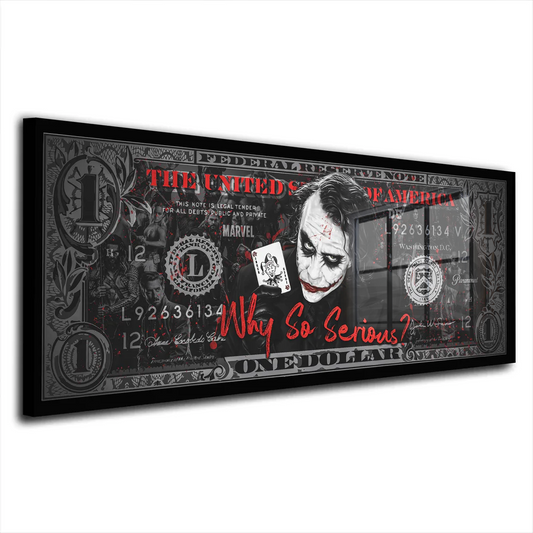 Joker Dollar Zitat Acrylglasbild Wandbild Bild Wanddeko Wohnzimmer XL Pop Art Comic