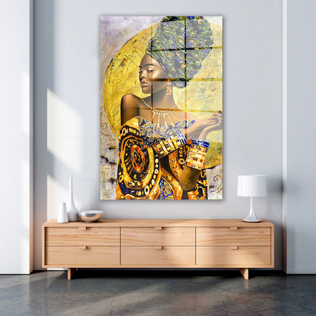 Afrikanische Frau African Beauty Acrylglasbild Wandbild Bild Wanddeko Wohnzimmer XL