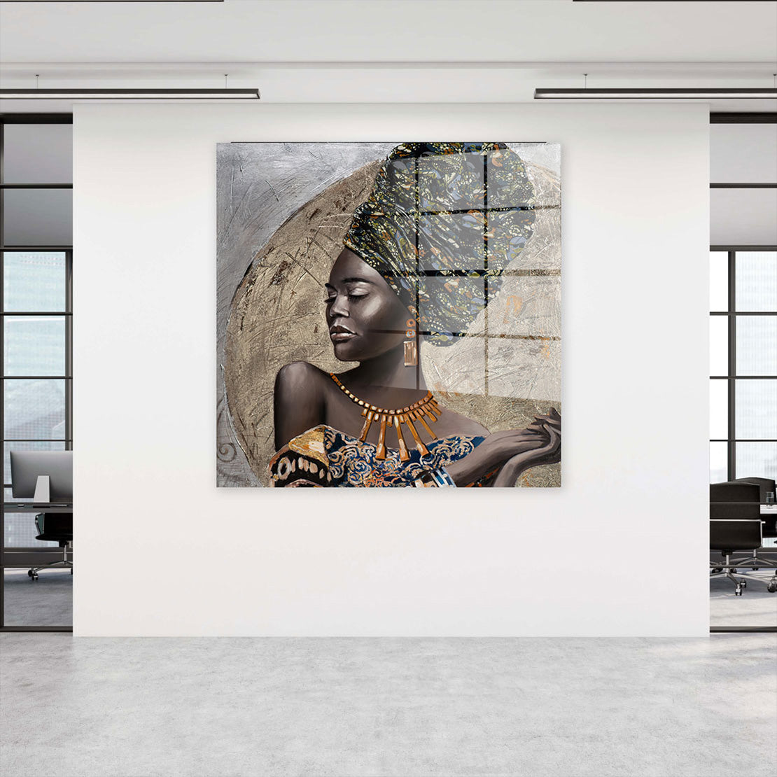 Afrikanische Frau Beautiful Women Acrylglasbild Wandbild Bild Wanddeko Wohnzimmer XL