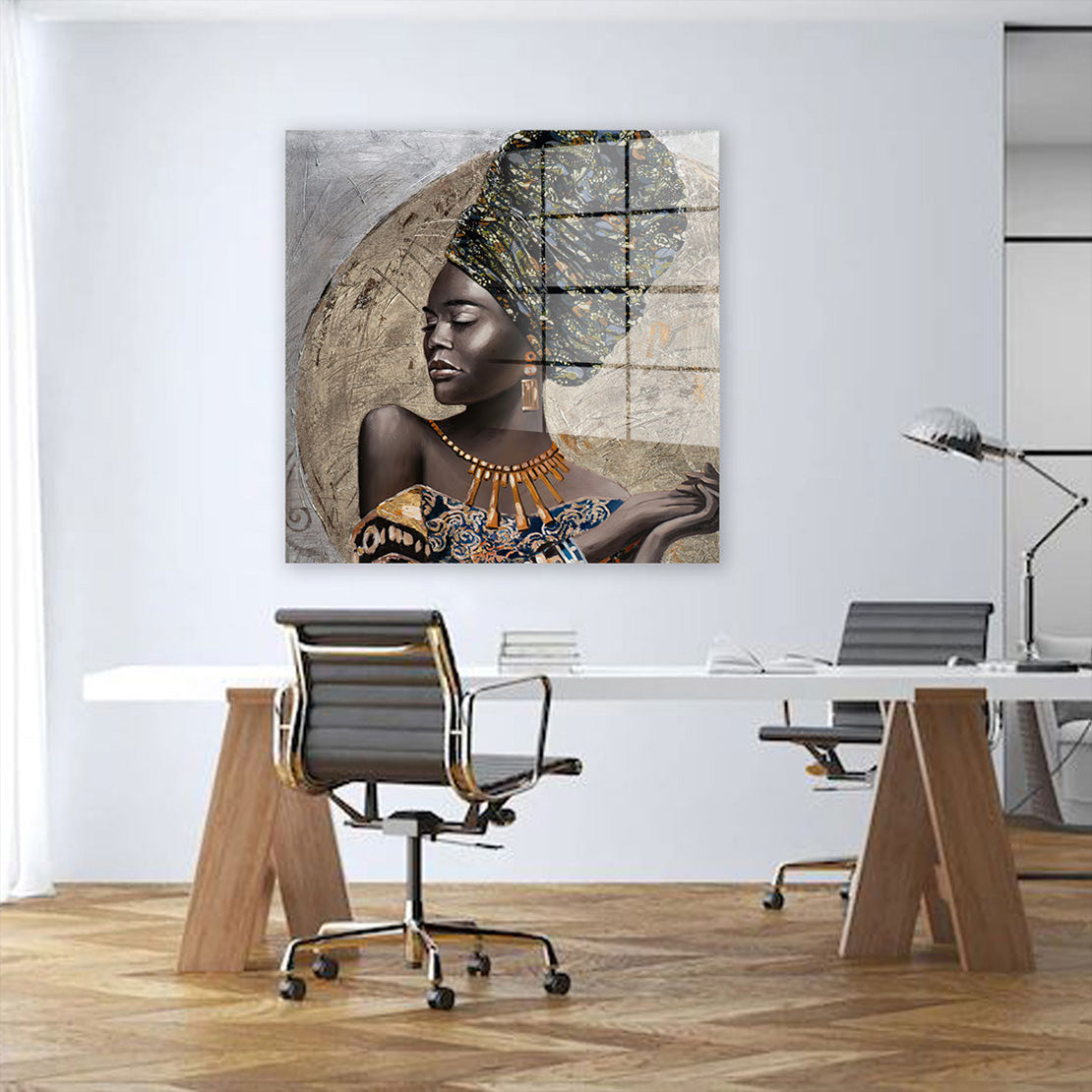 Afrikanische Frau Beautiful Women Acrylglasbild Wandbild Bild Wanddeko Wohnzimmer XL