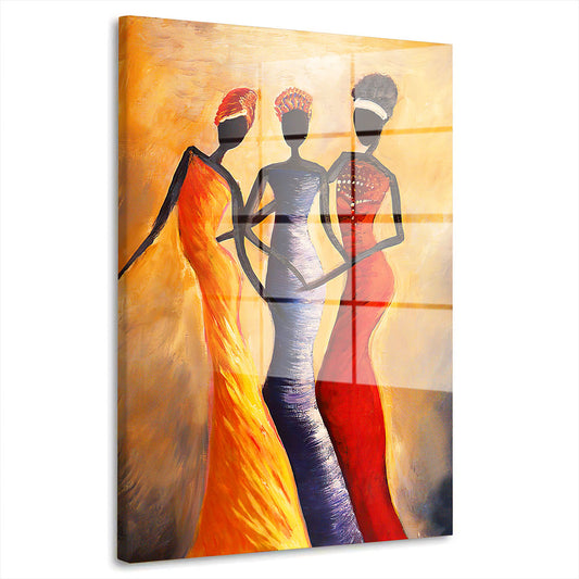 Afrikanische Frauen Eleganz Acrylglasbild Wandbild Bild Wanddeko Wohnzimmer XL