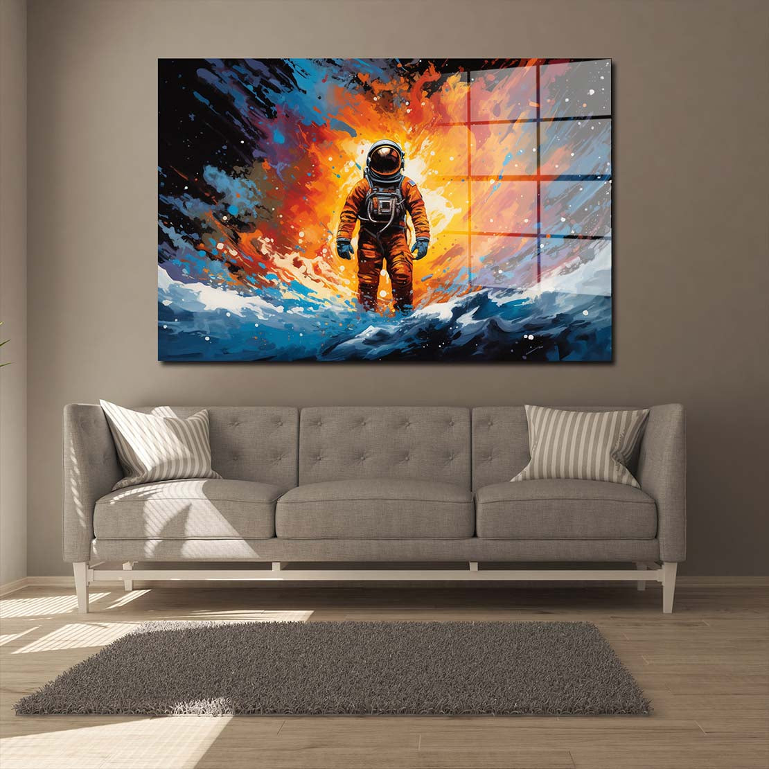 Astronaut Weltraum Acrylglasbild Wandbild Bild Wanddeko Wohnzimmer XL