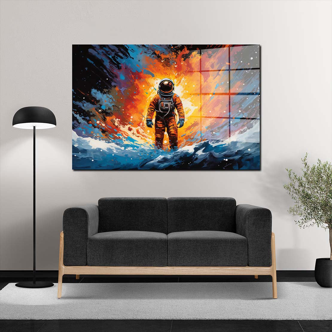 Astronaut Weltraum Acrylglasbild Wandbild Bild Wanddeko Wohnzimmer XL