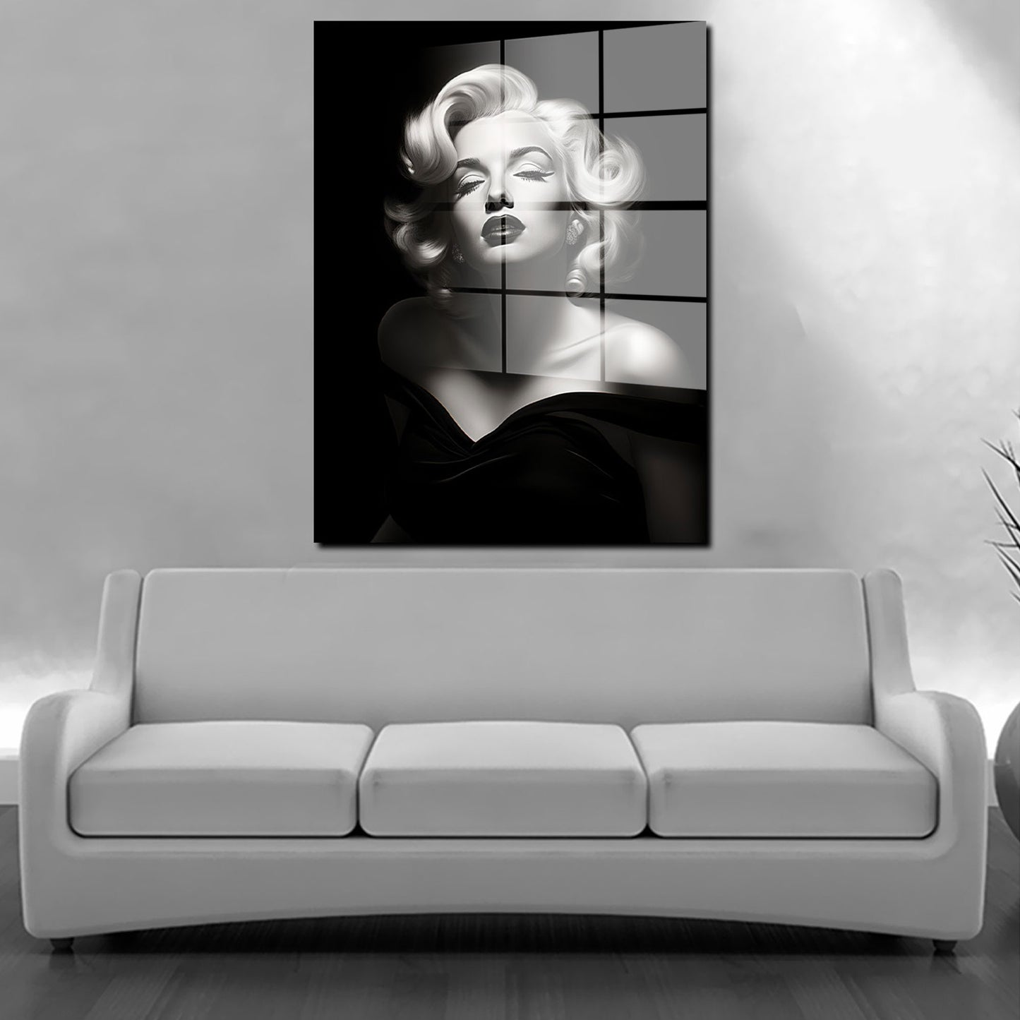 Beautiful Marilyn Black Style Acrylglasbild Wandbild Bild Wanddeko schwarz weiß XL