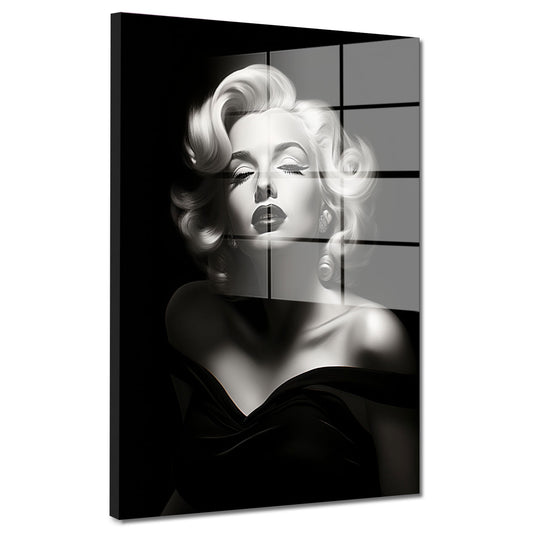 Beautiful Marilyn Black Style Acrylglasbild Wandbild Bild Wanddeko schwarz weiß XL