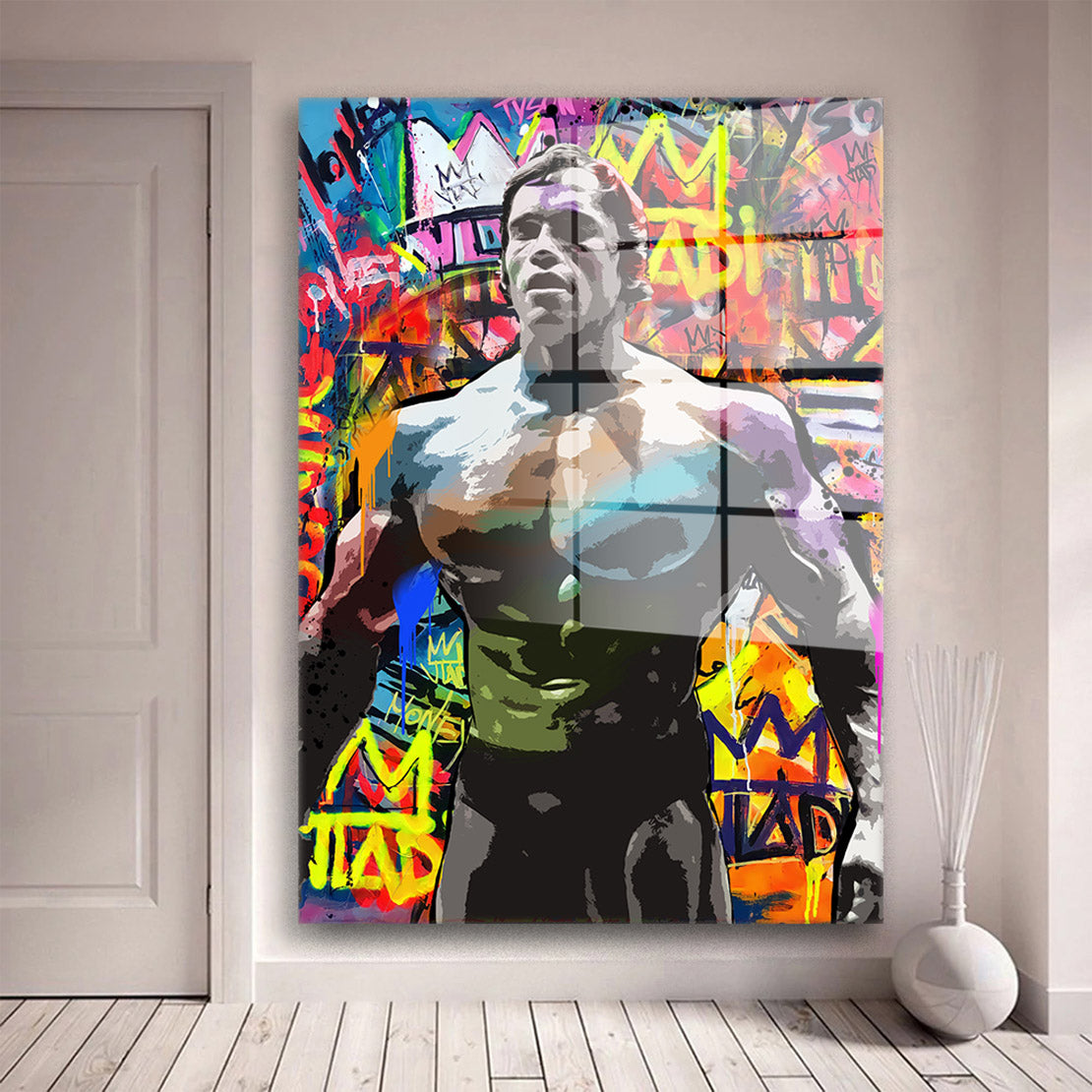 Bodybuilder Pop Art Bodybuilding Acrylglasbild Wandbild Bild Wanddeko Wohnzimmer XL