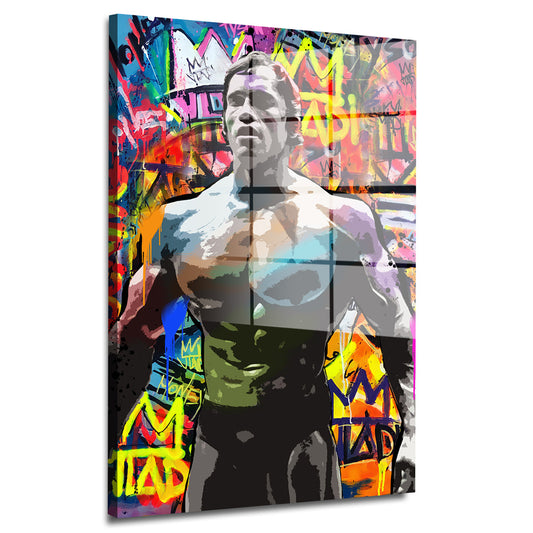 Bodybuilder Pop Art Bodybuilding Acrylglasbild Wandbild Bild Wanddeko Wohnzimmer XL