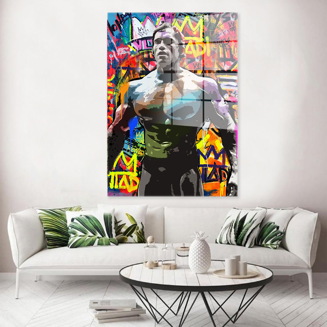 Bodybuilder Pop Art Bodybuilding Acrylglasbild Wandbild Bild Wanddeko Wohnzimmer XL