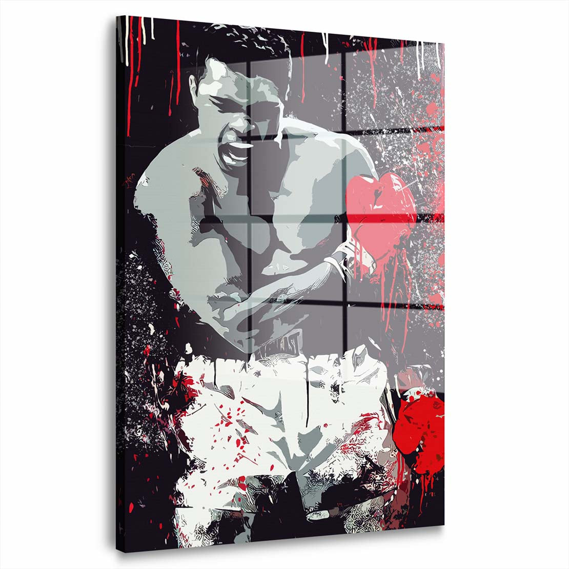 Boxer Pop Art Style Acrylglasbild Wandbild Bild Wanddeko Wohnzimmer XL