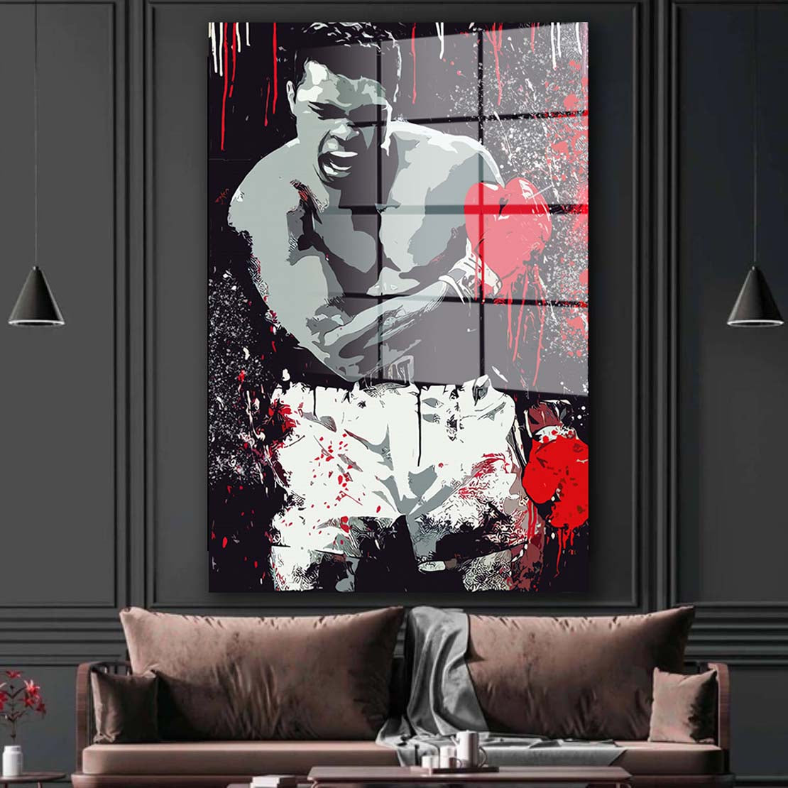 Boxer Pop Art Style Acrylglasbild Wandbild Bild Wanddeko Wohnzimmer XL