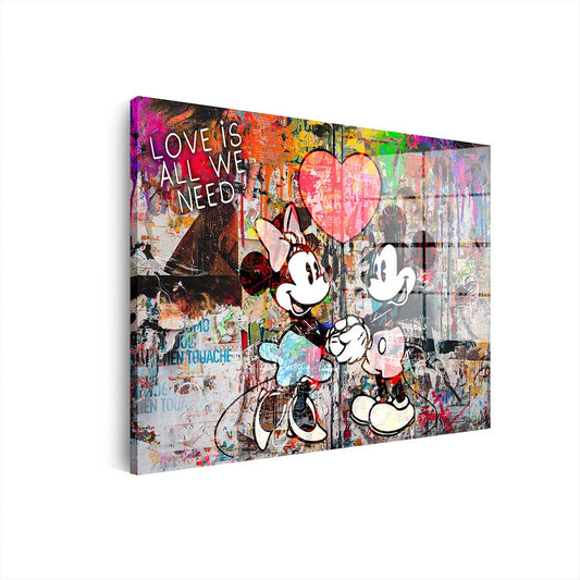 Comic Pop Art Maus Old School Acrylglasbild Wandbild Bild Wanddeko Wohnzimmer XL