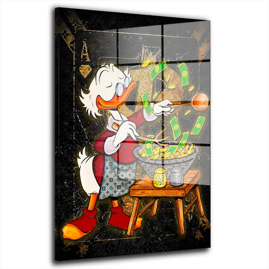 Dagobert Cooking Pop Art Acrylglasbild Wandbild Bild Wanddeko Wohnzimmer XL