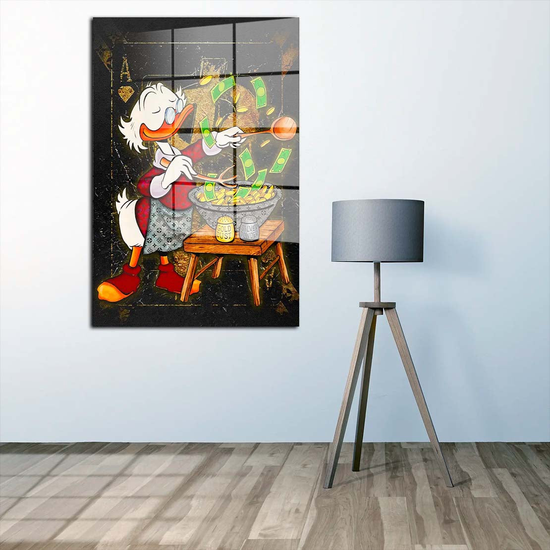 Dagobert Cooking Pop Art Acrylglasbild Wandbild Bild Wanddeko Wohnzimmer XL