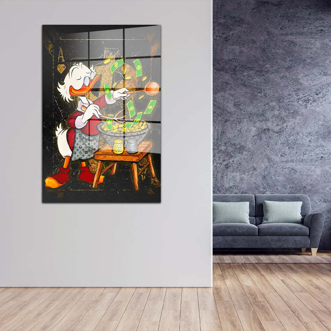 Dagobert Cooking Pop Art Acrylglasbild Wandbild Bild Wanddeko Wohnzimmer XL