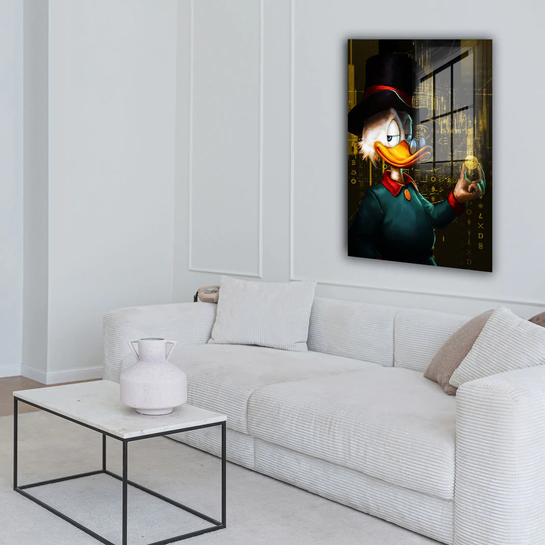 Duck Pop Art Gold Acrylglasbild Wandbild Bild Wanddeko Wohnzimmer XL