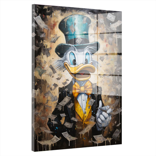 Duck Style Money Rain Acrylglasbild Wandbild Bild Wanddeko Wohnzimmer XL