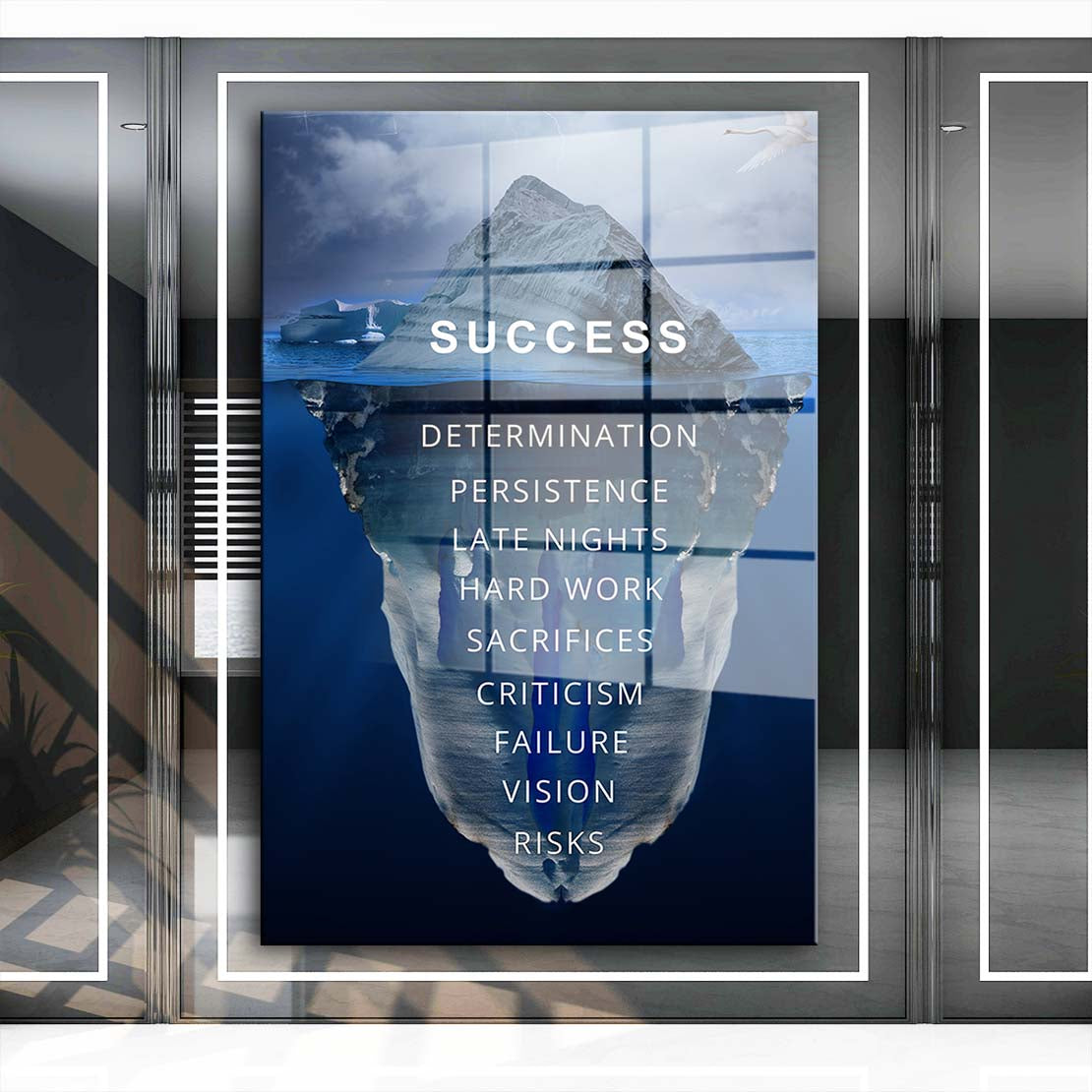 Eisberg Motivation & Erfolg Acrylglasbild Wandbild Bild Wanddeko Wohnzimmer XL