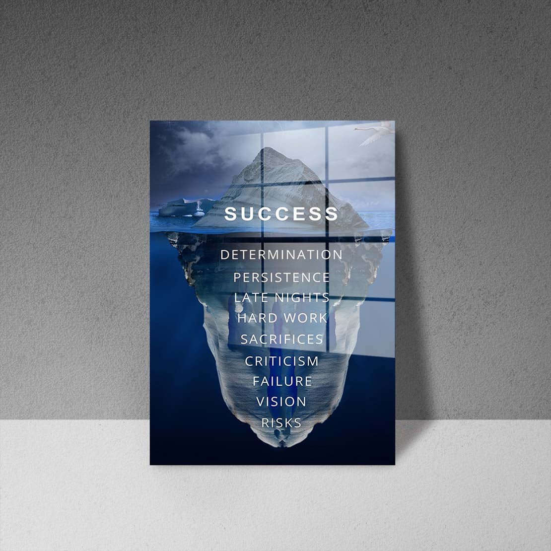 Eisberg Motivation & Erfolg Acrylglasbild Wandbild Bild Wanddeko Wohnzimmer XL