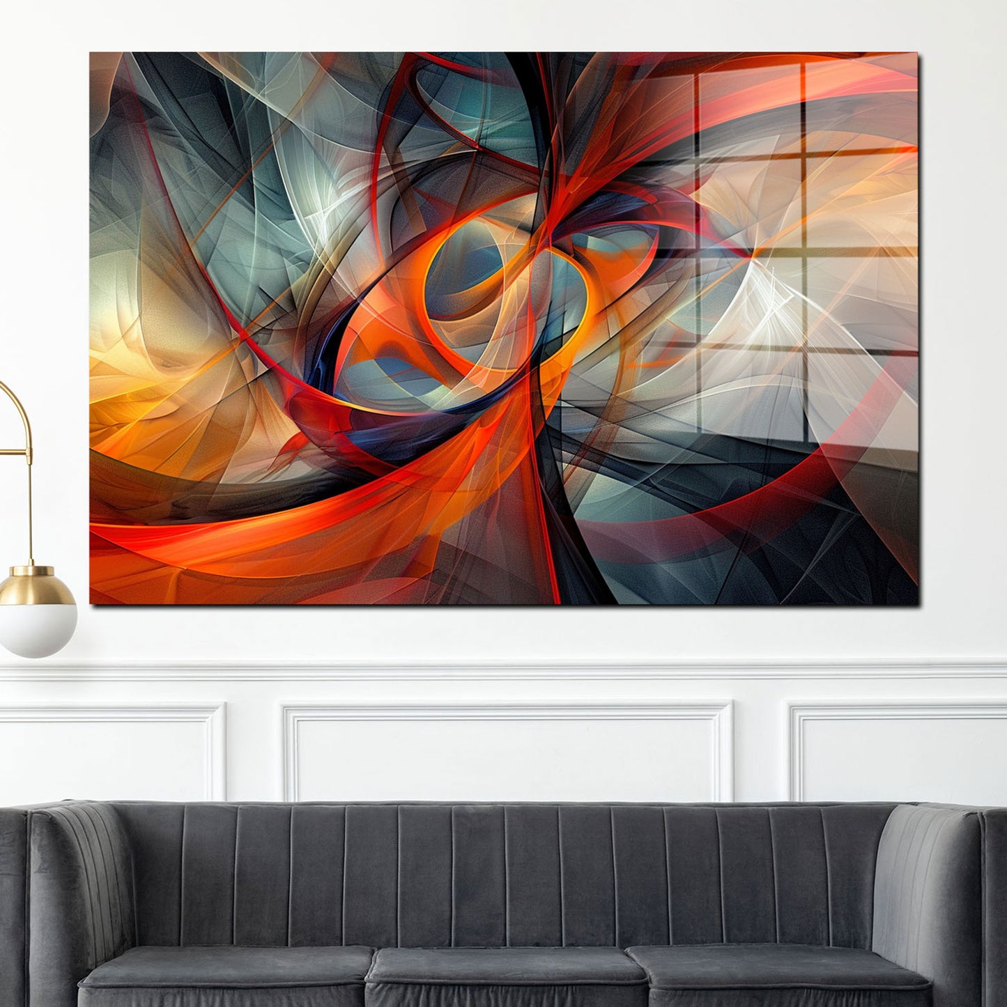 Formen in dynamischen Farben Acrylglasbild Wandbild Bild Wanddeko XL