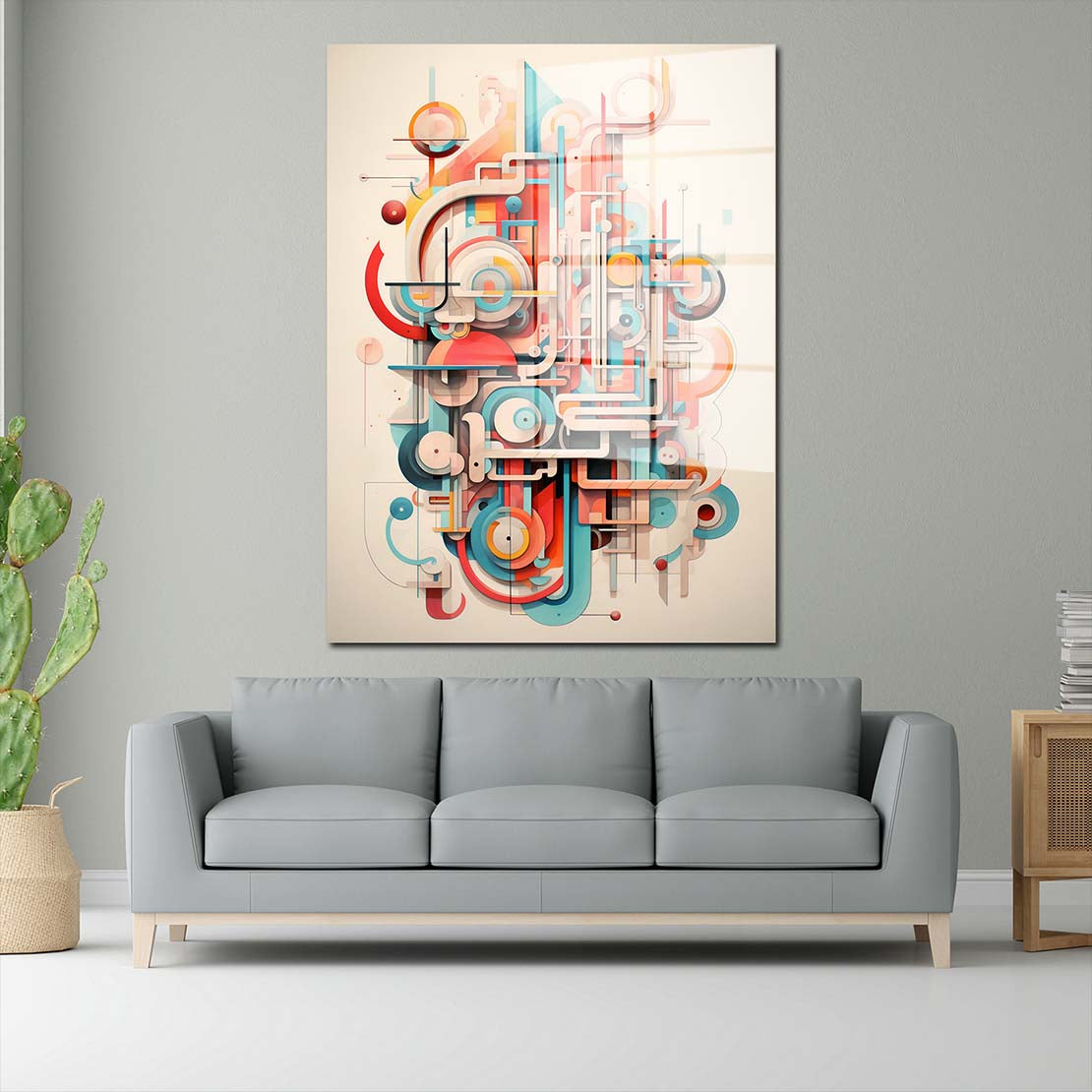Future abstrakt Linien Colour Acrylglasbild Wandbild Bild Wanddeko XL