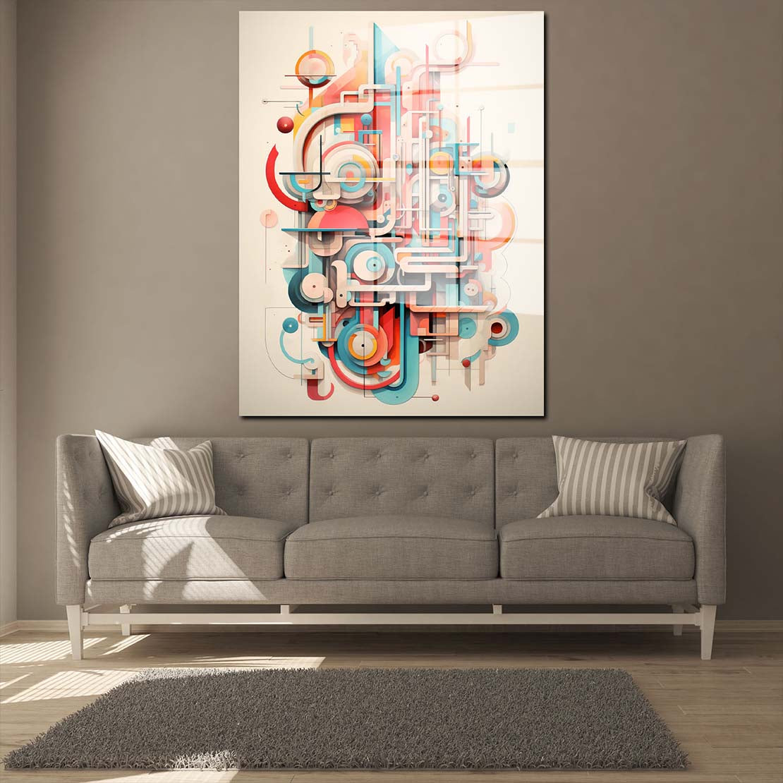 Future abstrakt Linien Colour Acrylglasbild Wandbild Bild Wanddeko XL