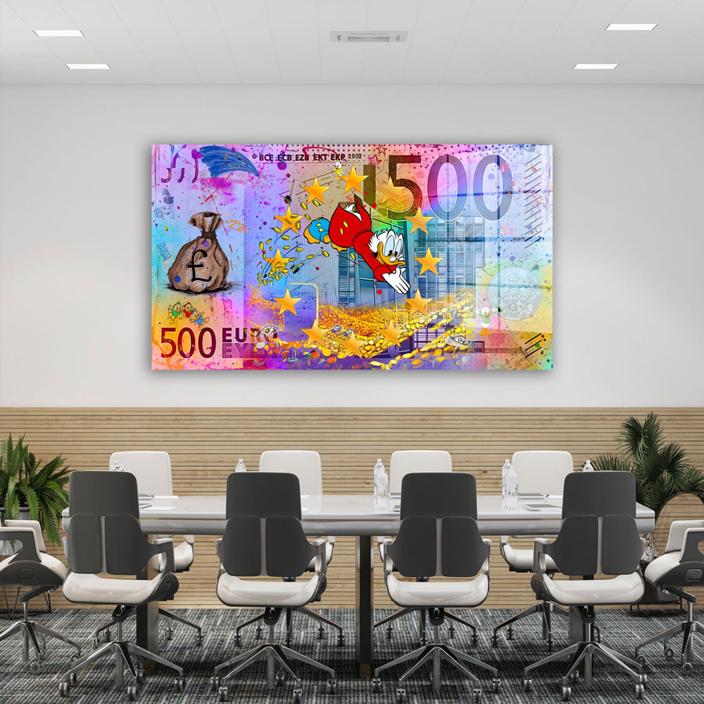 Geldschein Duck Comic Acrylglasbild Wandbild Bild Wanddeko Wohnzimmer XL