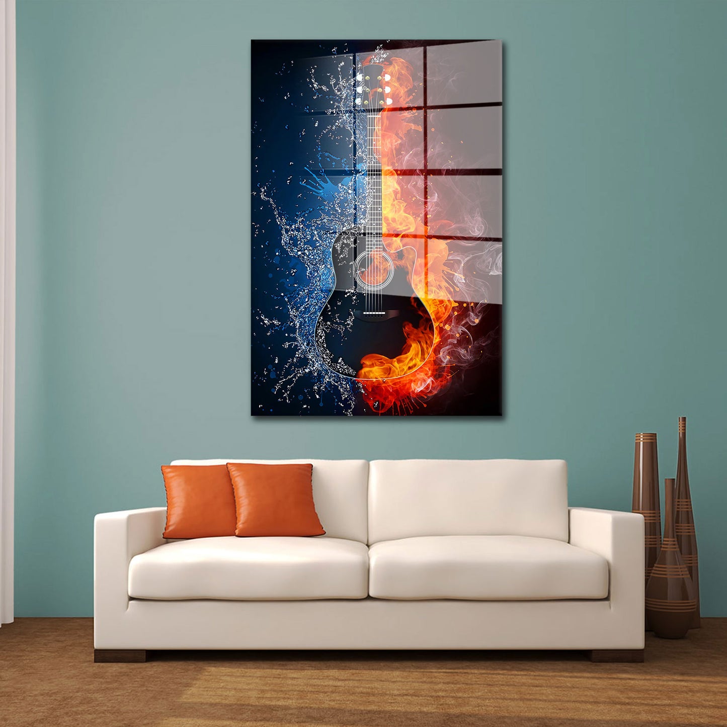 Gitarre Musik Pop Art Abstract Acrylglasbild Wandbild Bild Wanddeko Wohnzimmer XL