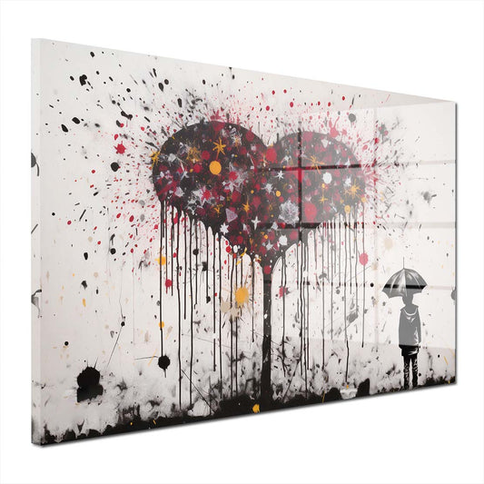 Herz Street Art abstrakt Kunstwerk Acrylglasbild Wandbild Bild Wanddeko XL