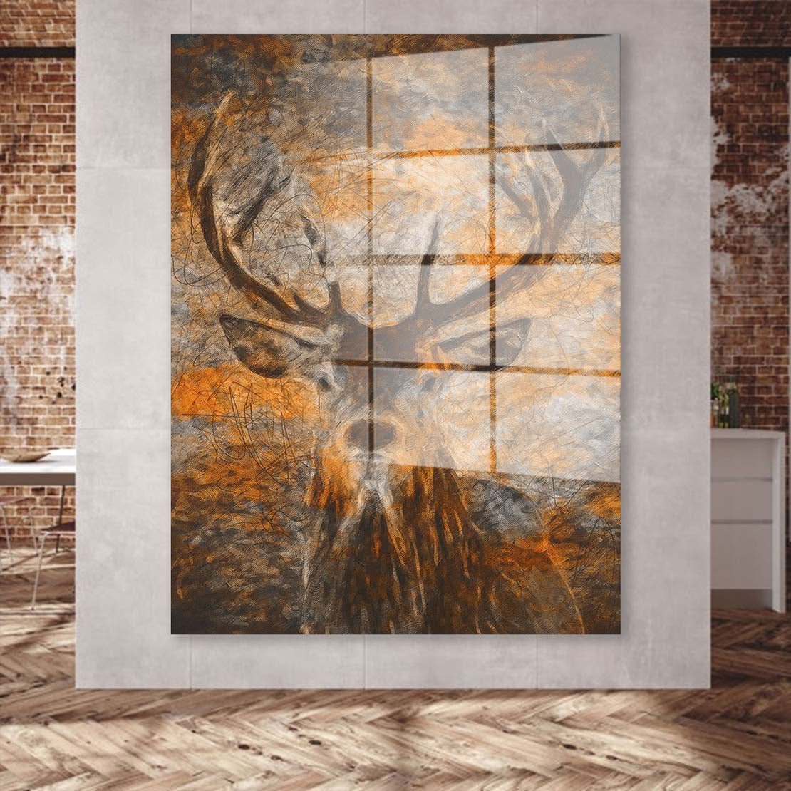 Hirsch Brown Edition Acrylglasbild Wandbild Bild Wanddeko Wohnzimmer XL