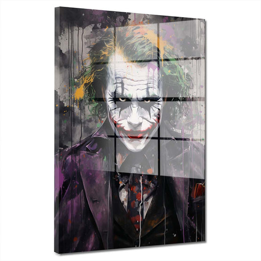 Joker frontal Colour Acrylglasbild Wandbild Bild Wanddeko Wohnzimmer XL