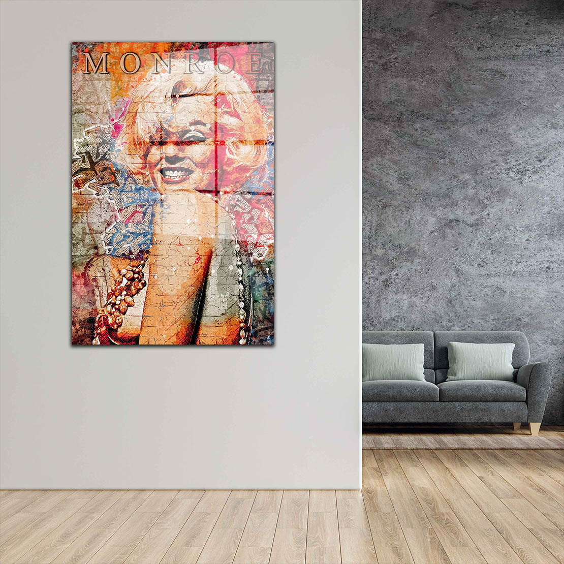 Monroe Wonderful Street Art Acrylglasbild Wandbild Bild Wanddeko Wohnzimmer XL