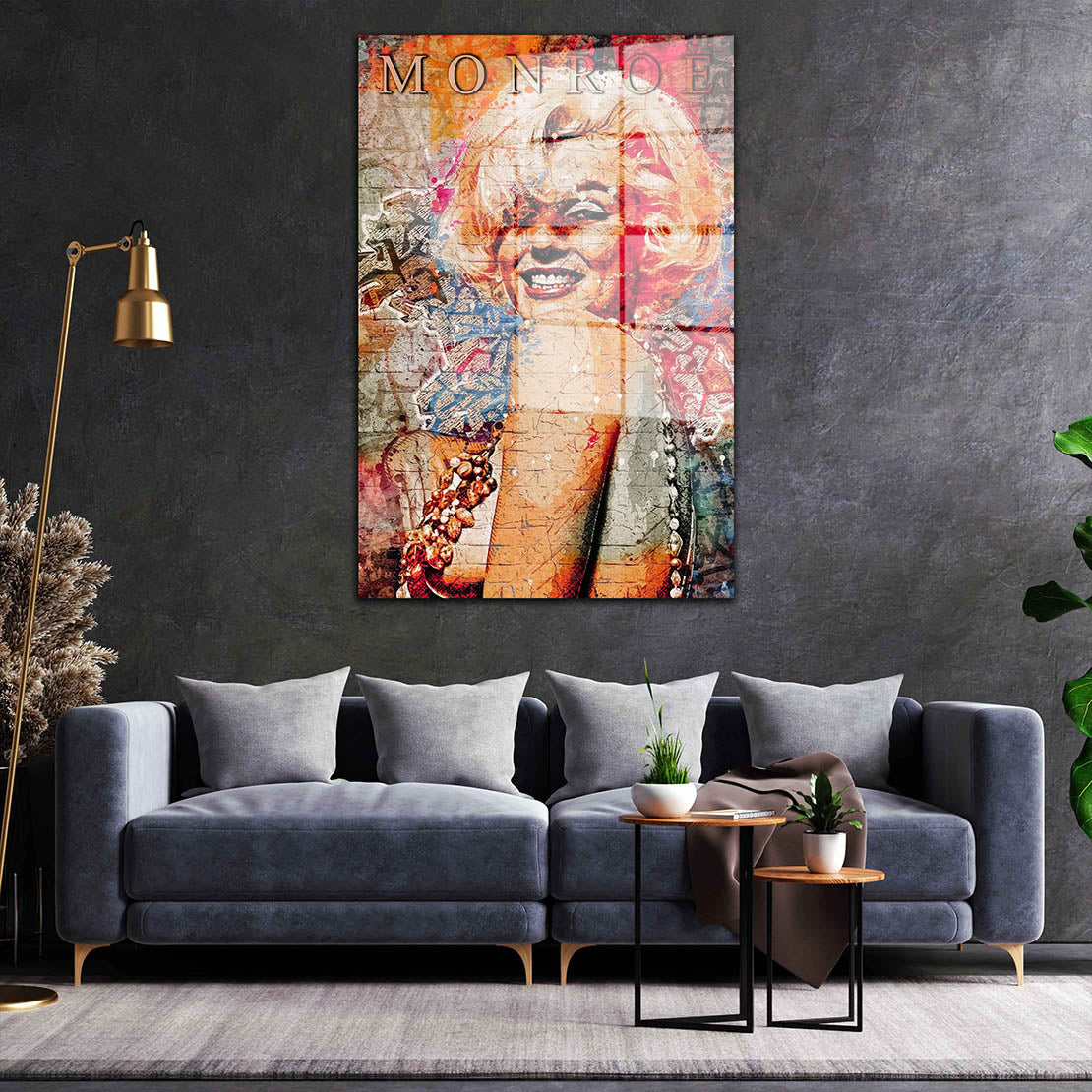 Monroe Wonderful Street Art Acrylglasbild Wandbild Bild Wanddeko Wohnzimmer XL