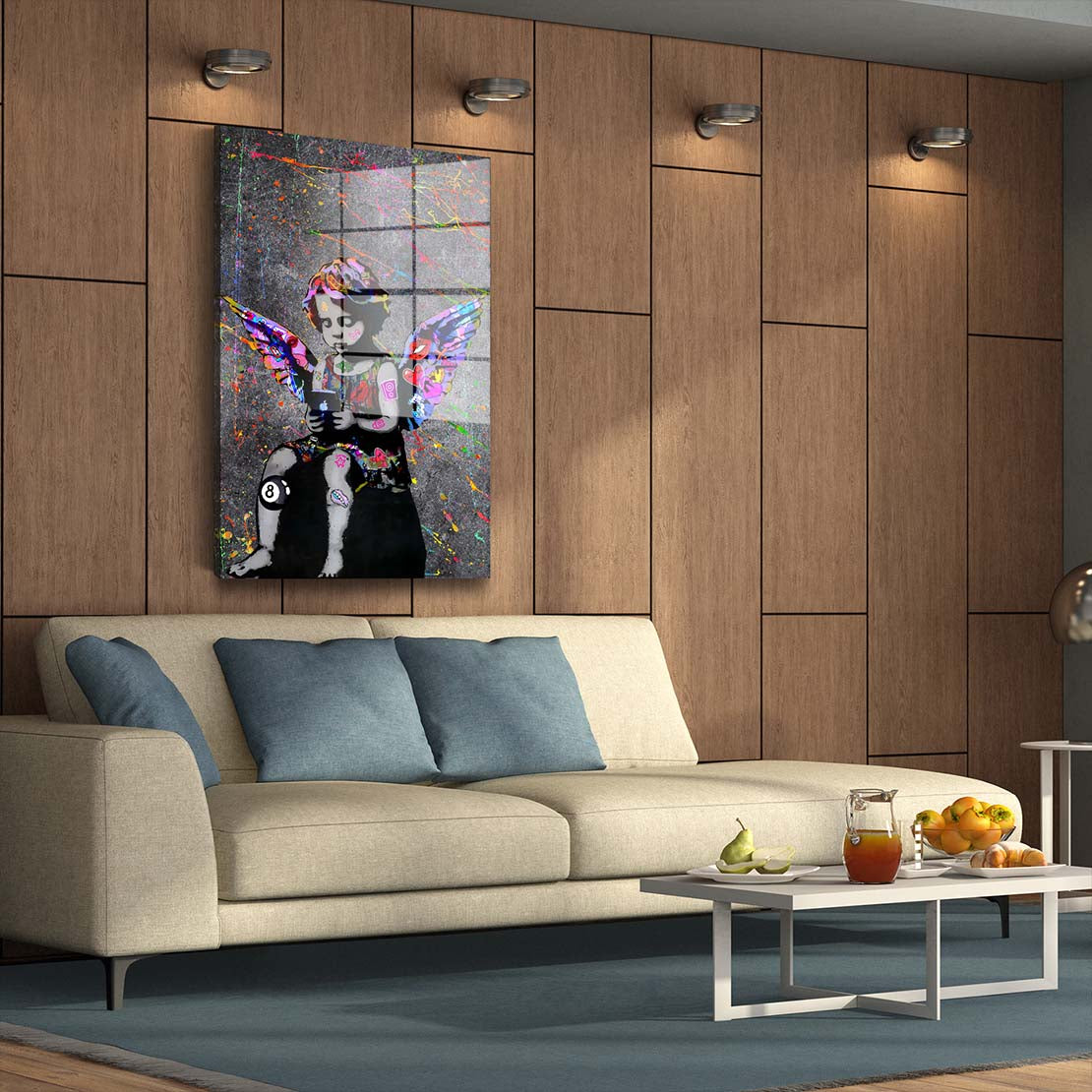 Mädchen Engel Graffiti Acrylglasbild Wandbild Bild Wanddeko Wohnzimmer XL