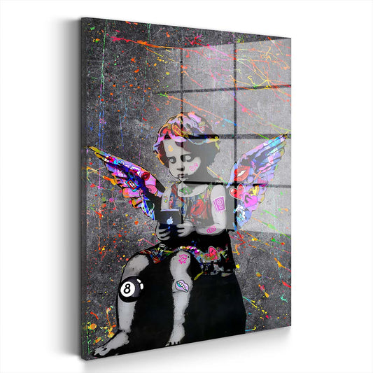 Mädchen Engel Graffiti Acrylglasbild Wandbild Bild Wanddeko Wohnzimmer XL