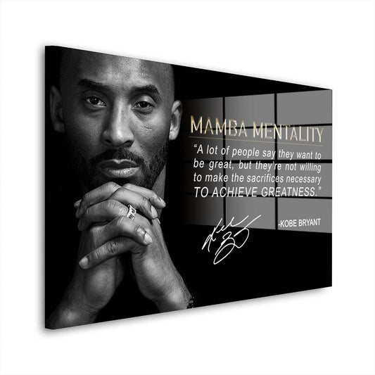Mantra Motivation Mamba Mentalität Greatness Acrylglasbild Wandbild Bild Wanddeko XL