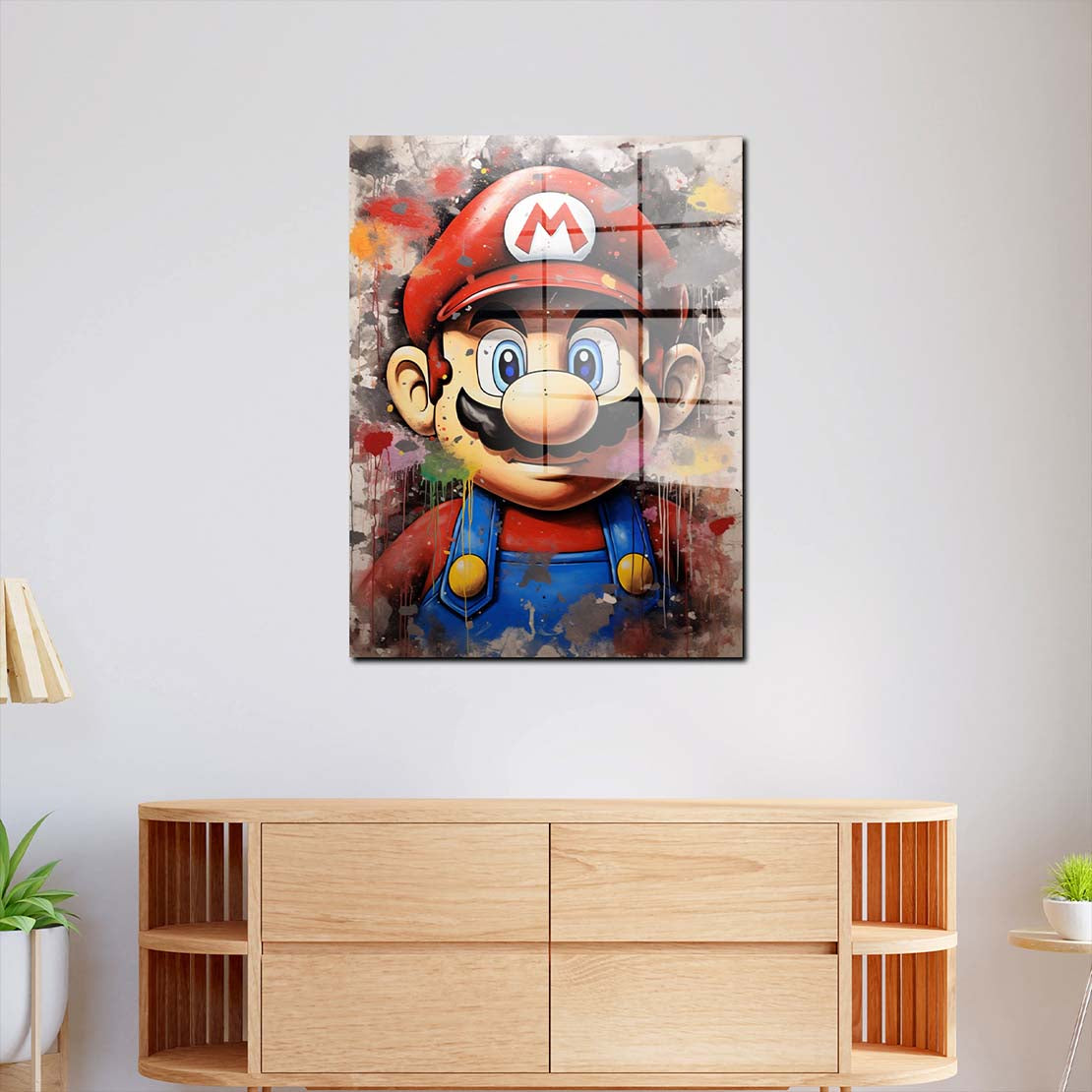 Mario abstrakt Pop Art Acrylglasbild Wandbild Bild Wanddeko Wohnzimmer XL